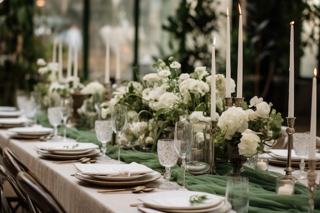 mise en place de la table de mariage