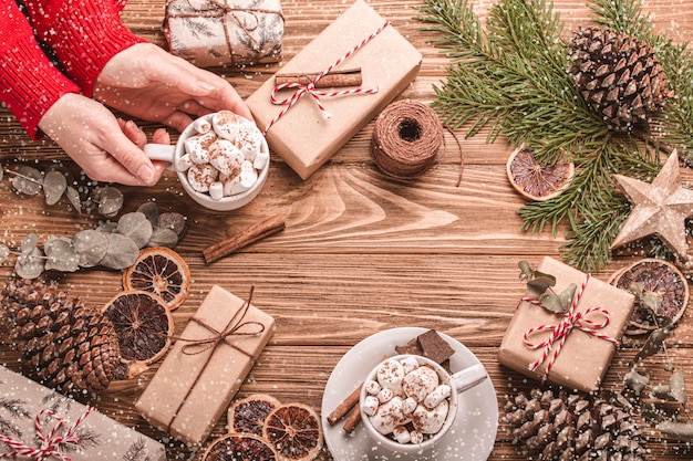 Mise à plat de fond de Noël et du nouvel an