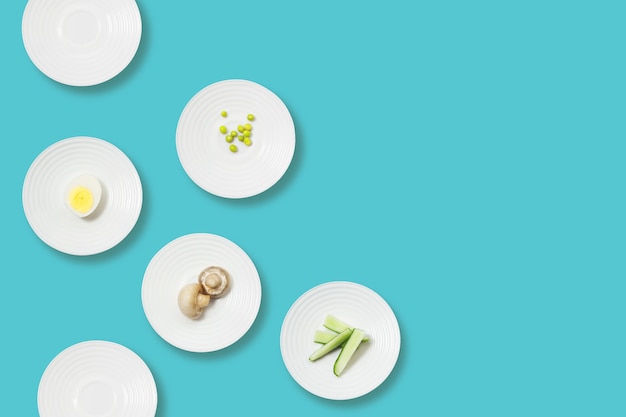 Mise à plat minimaliste des aliments sains