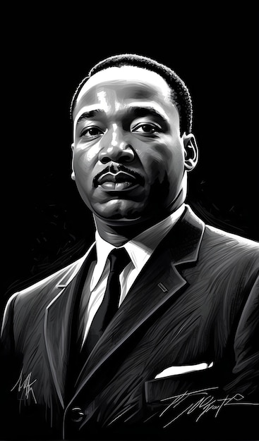 Photo mlk vector art en noir et blanc