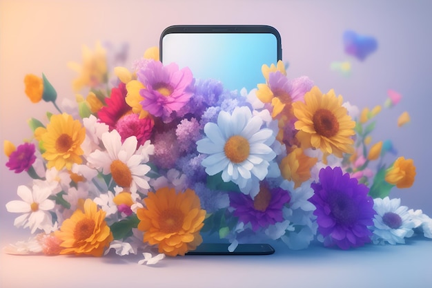 mobile_screen_coverd_with_flowers