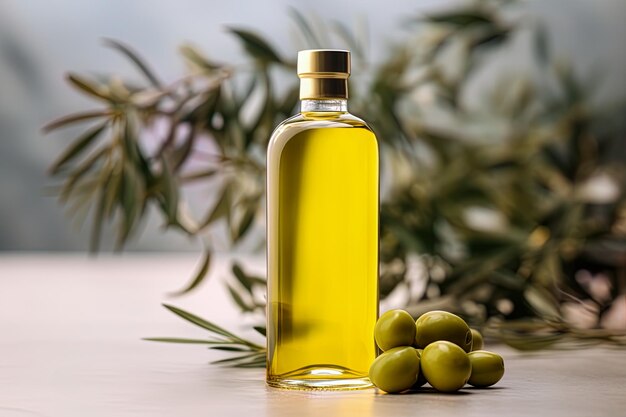 Photo mock up de l'huile d'olive comme un élixir de santé et de bien-être ses propriétés bénéfiques