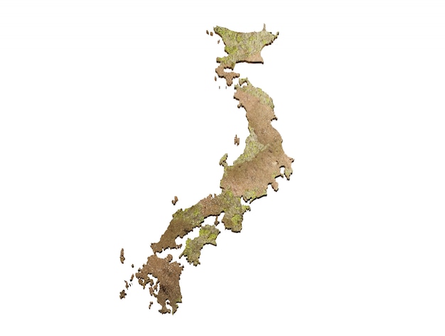 Photo mock up map japan 3d map realistic.