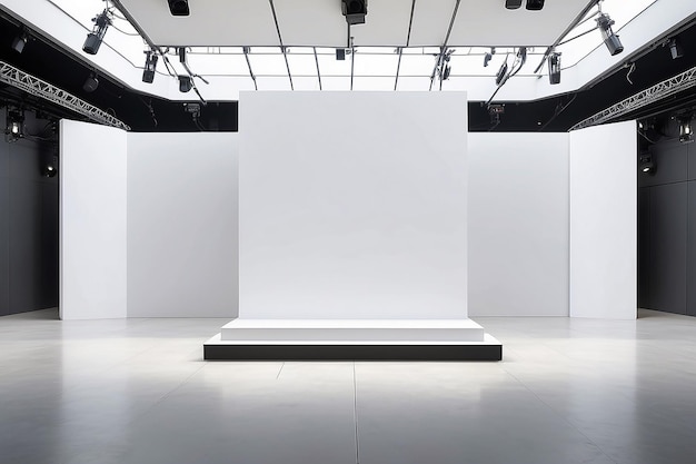 Mock-up de signalisation de sortie de la scène de concert avec un espace blanc vide pour placer votre conception