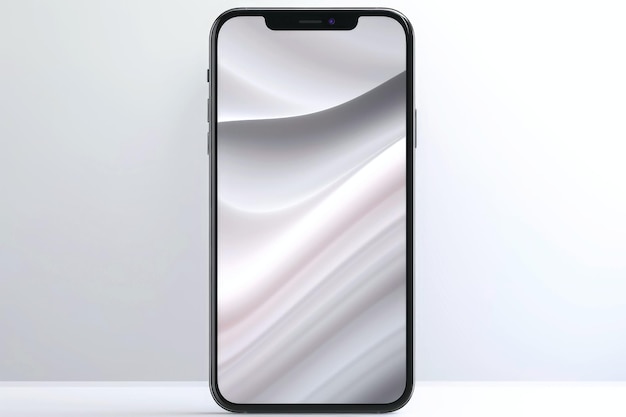 Photo mockup d'un beau smartphone mobile avec un fond blanc ai génératif