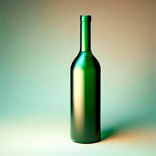 Photo mockup bouteille en verre vert