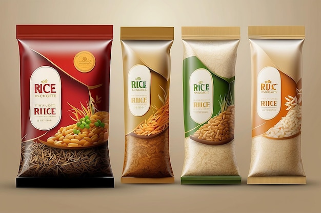 Mockup de colis de riz Thaïlande illustration vectorielle des produits alimentaires