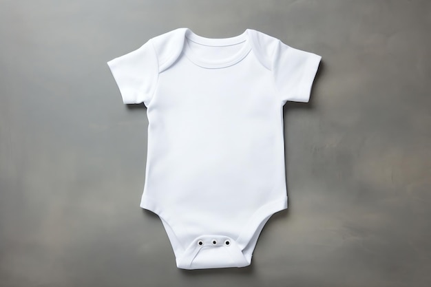 Mockup de costume de bébé blanc mignon sur un fond gris AI générative