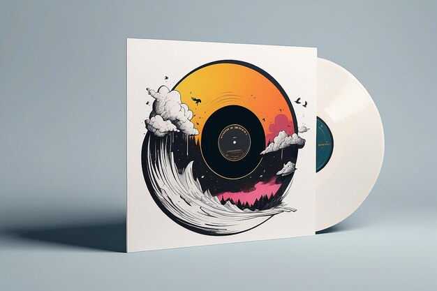 Mockup de disque en vinyle