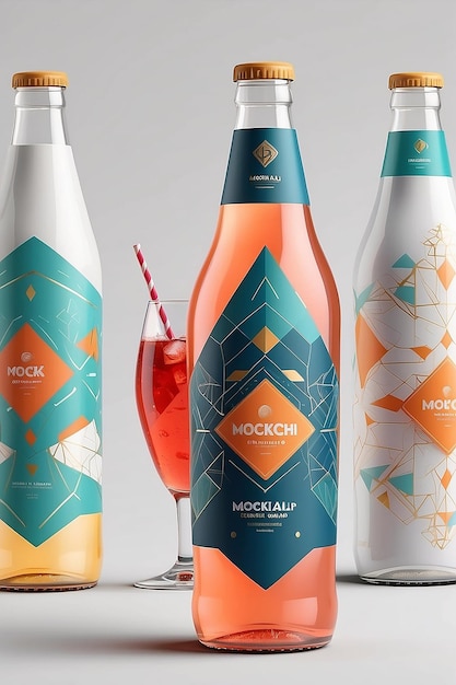 Mockup d'emballage de boissons alcoolisées à l'inspiration géométrique Personnalisez votre conception