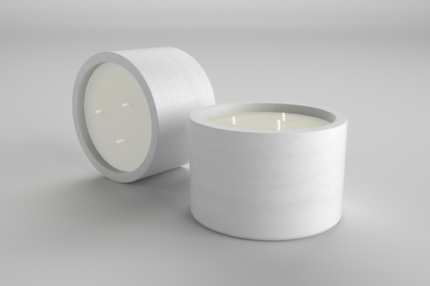 Mockup d'étiquette de bougie Grand pot de spa Vicks bougies rendues en 3D