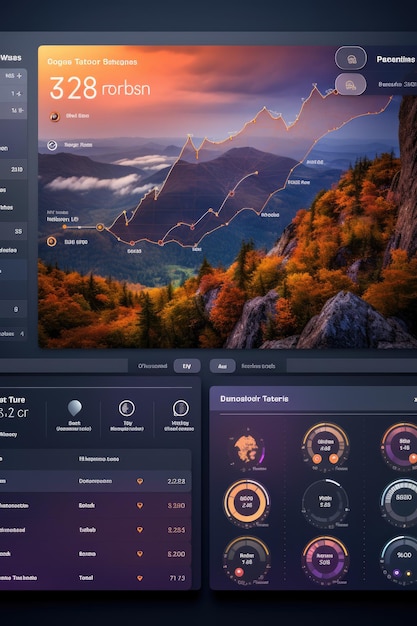 Mockup de l'interface du tableau de bord Créez une maquette d'interface intuitive et riche en données à l'aide de l'intelligence artificielle