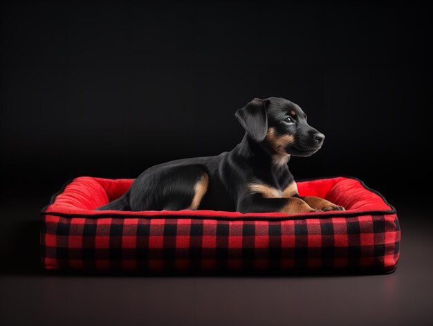 Mockup de lit pour animaux de compagnie confortable pour la maison et les magasins d'animaux de compagnie généré par l'IA