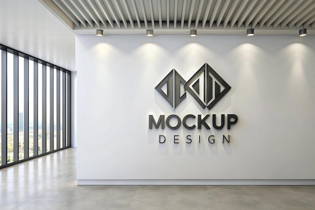 Mockup de logo 3D sur le mur blanc