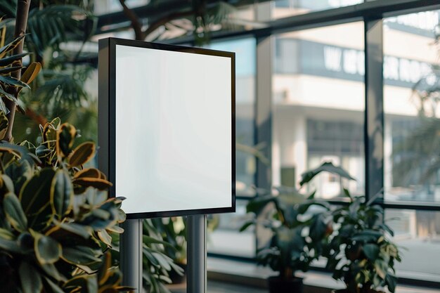 Mockup de panneau d'affichage vide dans un bureau d'entreprise