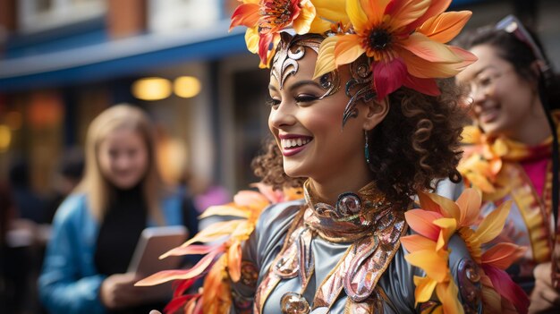 Mockup de la parade de la rue vibrante avec une image de fond