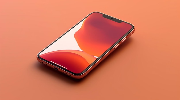 Mockup de smartphone incliné sur un fond clair pour un aspect dynamique généré par l'IA