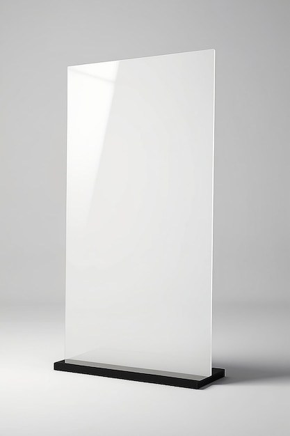 Mockup de stand en acrylique intérieur avec un espace vide blanc blanc pour placer votre conception