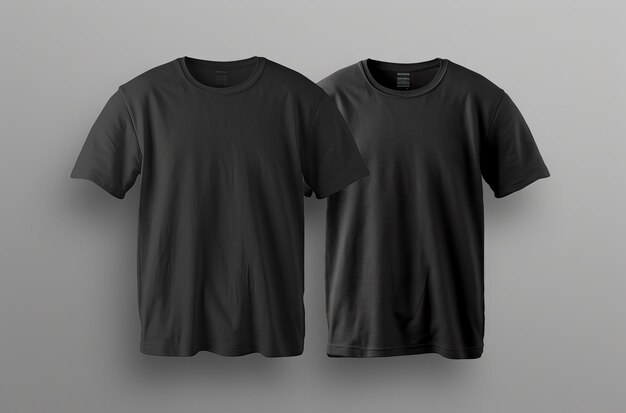 Mockup de T-shirt noir réaliste avec des rendus hyper détaillés générés par l'IA