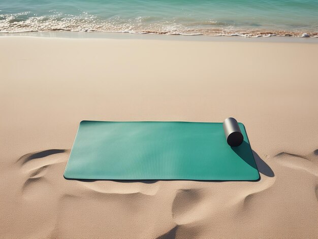 Photo mockup de tapis de yoga tranquille pour le bien-être et la forme physique généré par l'ia