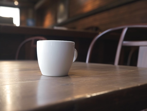 Mockup d'une tasse sur le fond d'une barre