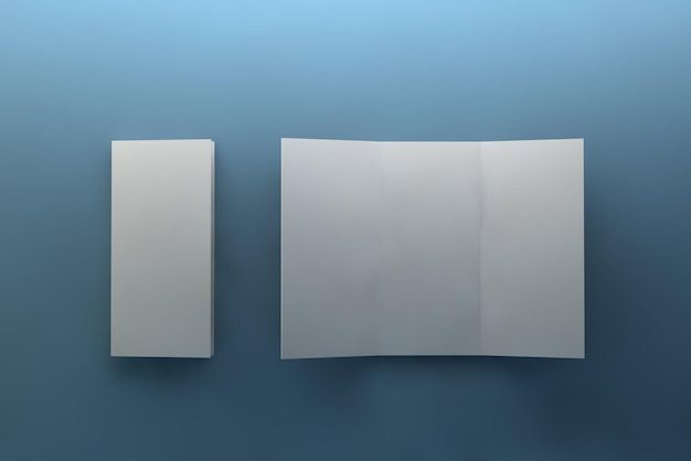 Photo mockup triplé rendu 3d sur fond blanc