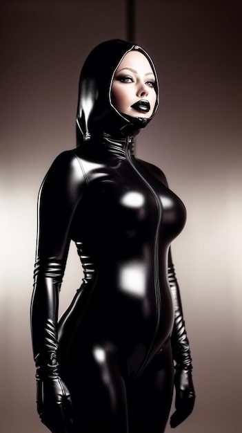 Mode avant-gardiste vêtements en latex dessins serrés et tenues inspirées de super-héroïnes