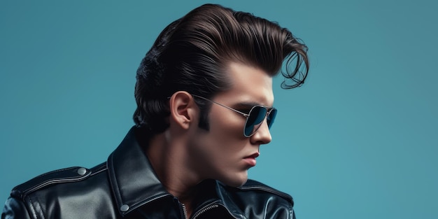 Photo la mode et les cheveux inspirés d'elvis presley dans cette photo à la mode