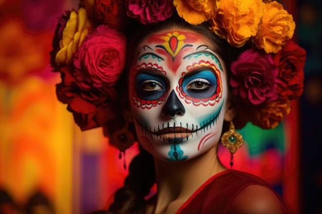 Mode crâne de sucre femme maquillage le jour des morts Dia de los muertos