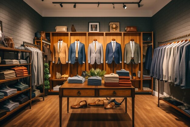 La mode moderne pour hommes dans les boutiques de détail