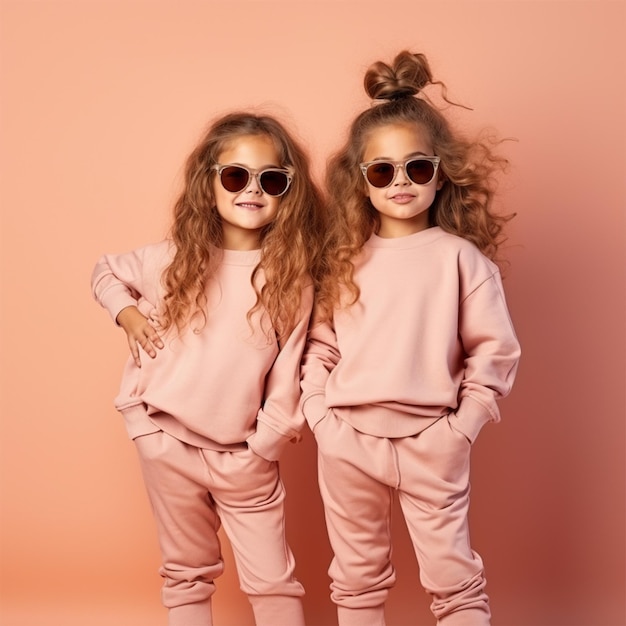 mode pour enfants sur un fond rose