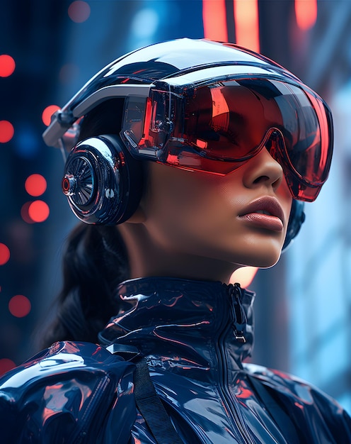 Photo la mode technologique et futuriste est un succès pour les femmes.