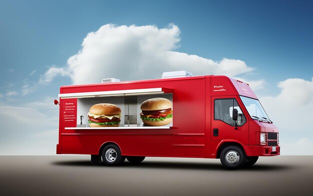Photo model de camion de nourriture avec espace de copie pour le concept de chariot de nourriture texy