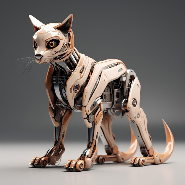 Photo modèle 3d d'un chat sur un fond clair figurine d'un chien