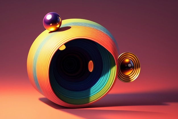 Modèle 3D coloré rendu conception créative éléments abstraits accessoires fond d'écran