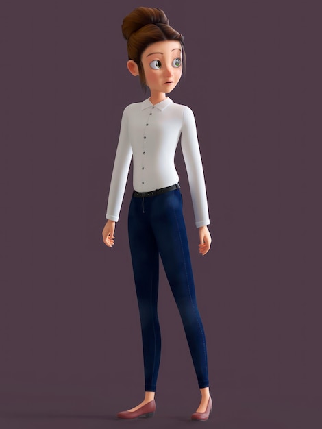 modèle 3d fille jeune femme