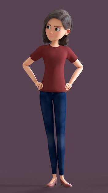 modèle 3d fille jeune femme