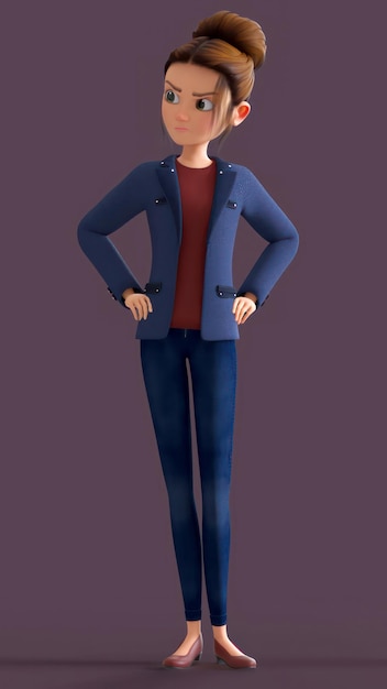 modèle 3d fille jeune femme