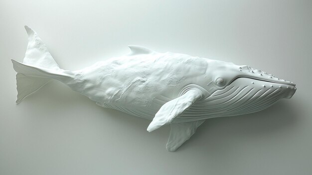 Photo un modèle 3d minimaliste d'une baleine