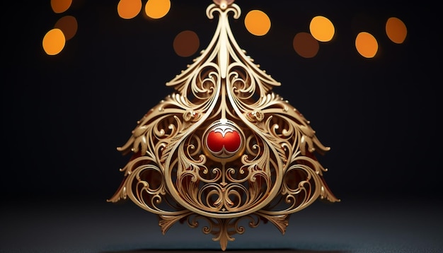 Un modèle 3D d'un ornement de Noël décoratif