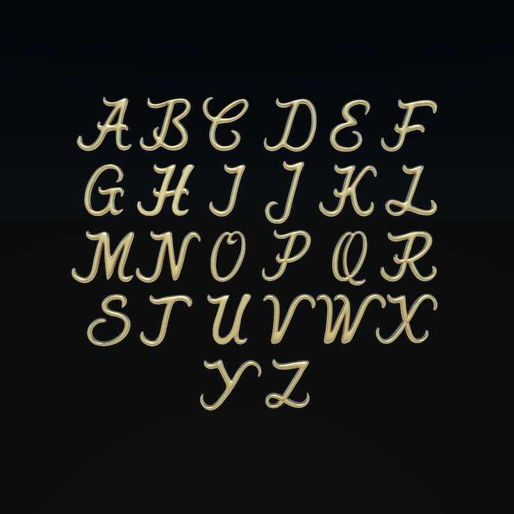 Photo modèle 3d de police d'alphabet cool