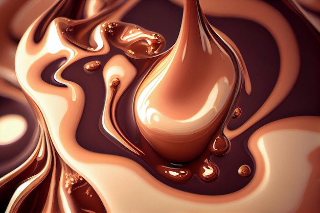 Modèle abstrait de texture liquide de crème au café au chocolat