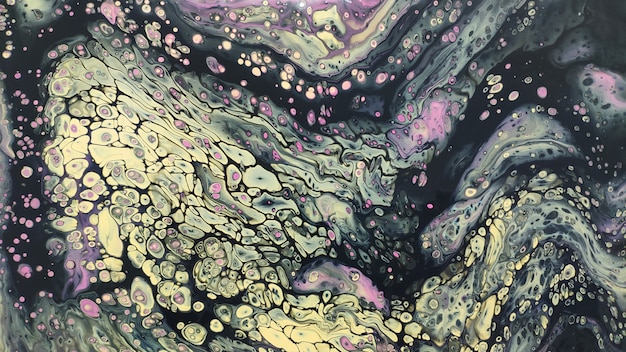 Modèle acrylique liquide coloré abstrait fait avec la technique de l&#39;art fluide