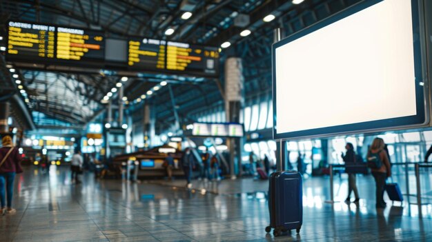 Modèle d'affichage des informations de vol de l'aéroport une image dynamique capturant l'essence du voyage montrant un