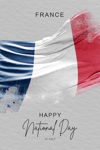 modèle d'affiche de bannière postée sur les réseaux sociaux pour la fête de l'indépendance de la France