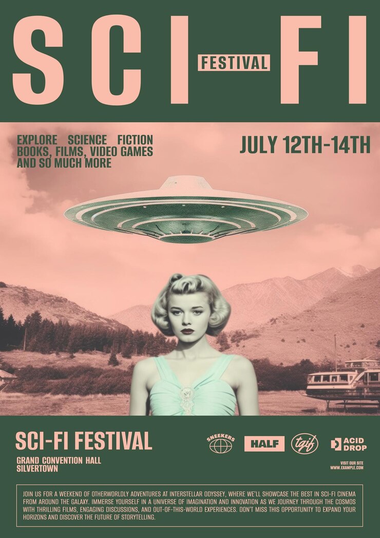 Photo modèle d'affiche du festival de science-fiction
