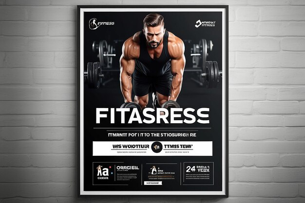 Photo modèle d'affiche de fitness