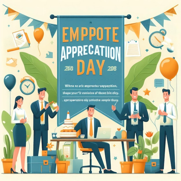 Photo modèle d'affiche verticale de la journée d'appréciation des employés