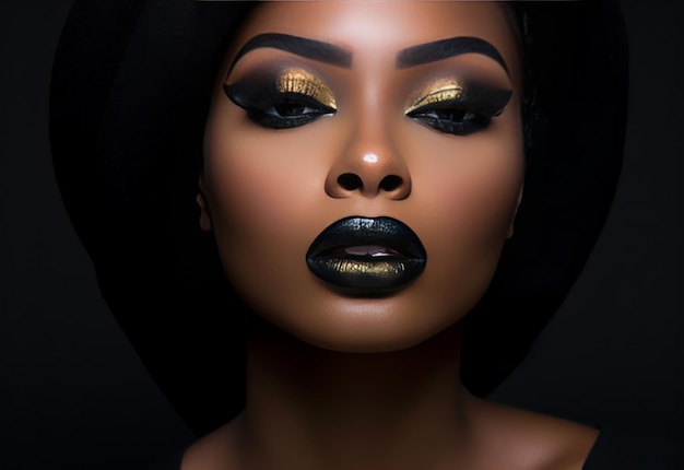 Photo modèle africaine avec maquillage