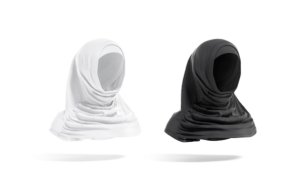Modèle d'alamira féminine en noir et blanc Burka de princesse en tissu pour femmes face à un couvre-chef islamique